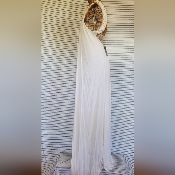 BCBG MAXAZRIA RUNWAY SILK  IVORY GOWN - DRESS BOHOBEACH WEDDING - Picture 3 of 9